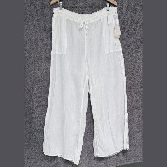Gap Wideleg Pants in Modal - Cotton- Linen blend Lounge, Beach, Sleep XL - Picture 1 of 6